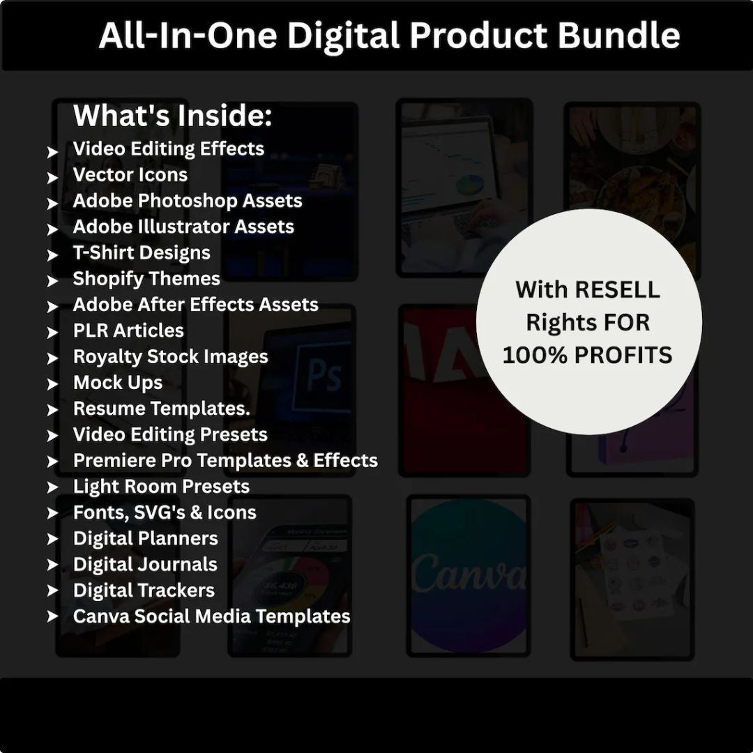 30+ Million Digital Assets Bundle (PLR + MRR) | Resell & Earn | Canva, Templates, Presets & More